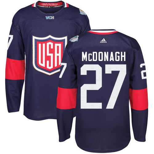 Kinder Team USA #27 Ryan McDonagh Authentic Navy Blau Auswärts 2016 World Cup Hockey